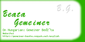 beata gemeiner business card